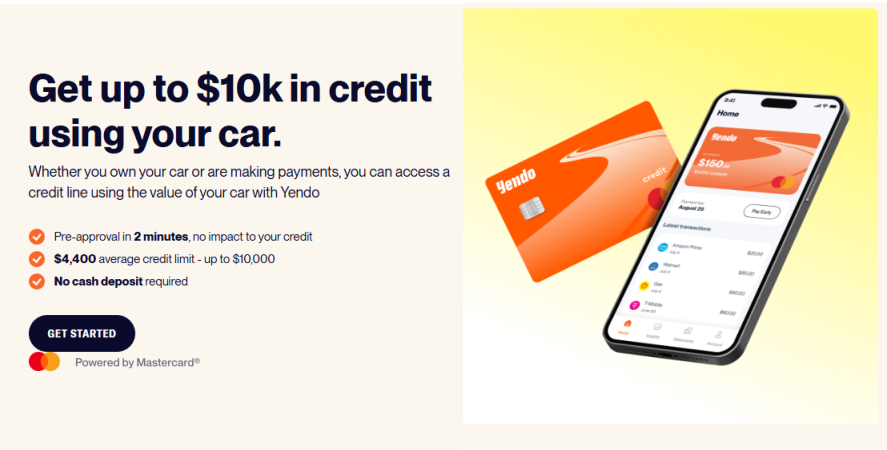 Yendo Credit Card: Best Vehicle Secured Credit Card for High Limits and Affordable Rates
