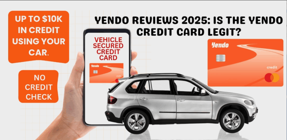 Yendo credit card 2025 with car, Mastercard logo, for bad credit, no credit check