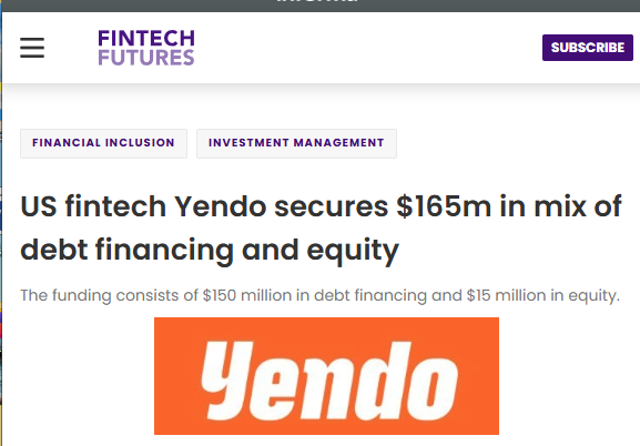 Yendo Secures $165 Million in Funding in 2025, Proving Legitimacy Yendo $165 million funding in 2025 including $150 million in debt financing from i80 Group