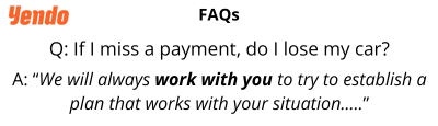 Yendo FAQ: Car Repossession as Last Option in 2025 FAQ on car repossession as a last resort for credit card payments